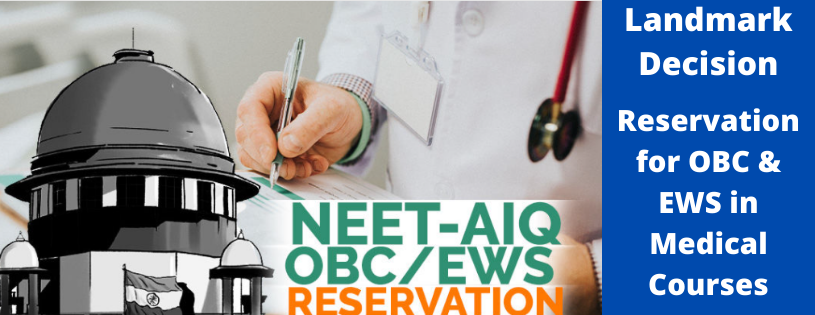 27% Reservation for OBC in NEET Along With 10% For EWS